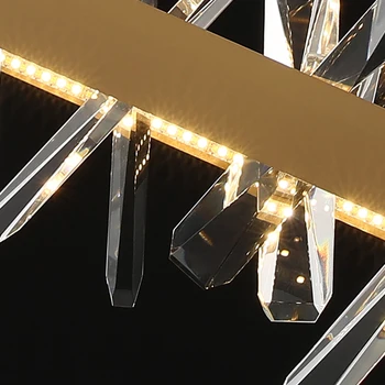 Moderne Rektangel Krystal Lysekrone til Stue Spisestue Køkken Ø Hængende Lampe Guld Led Lysekroner