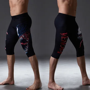 Komprimering Leggings benbeskyttere Mænd Kører Bukser Fitness Trænings-og Sportstøj Jogger Træning Yoga Bukser til Mænd Beskåret Bukser