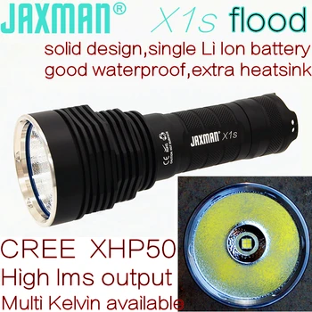 Jaxman X1s oversvømmelse version CREE XHP50/XHP50.2 26650/18650 taktisk LED lommelygte hale skifte