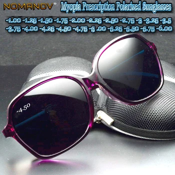 Begrænset Overdimensionerede Butterfly Women Polariserede solbriller polariserede solbriller skræddersyet Nærsynethed Minus Recept Linse -1 til -6