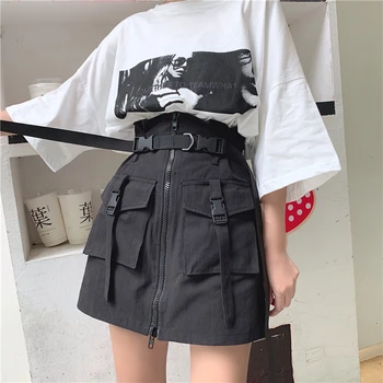 2020 sommeren nye sexet vintage Harajuku stil tynd høj talje nederdel kvinder