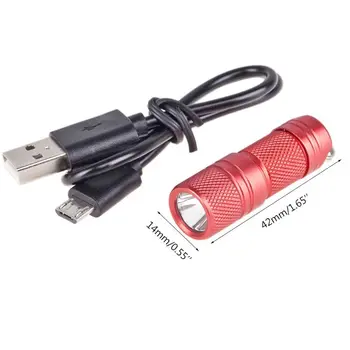 Lomme Mini-USB Opladning LED-Lommelygte stavlygte Bærbare Vandtæt, Genopladelige Hvidt Lys Nøglering Camping Natten Læse