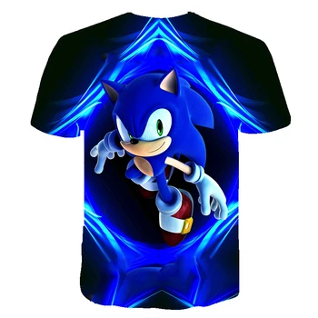 Sommer t-shirt børnetøj Sonic hedgehog t-shirt Tegnefilm Drenge Streetwear T-shirt Babys Casual Tshirt O-Hals Piger Toppe