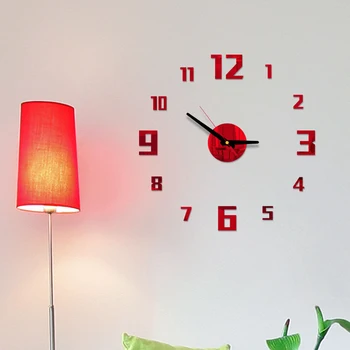 DIY 3D Væg Ur Quartz Ur reloj de skrabede Moderne Design Spejl Dekorative Ure Europa Akryl Klistermærker Stue Klok